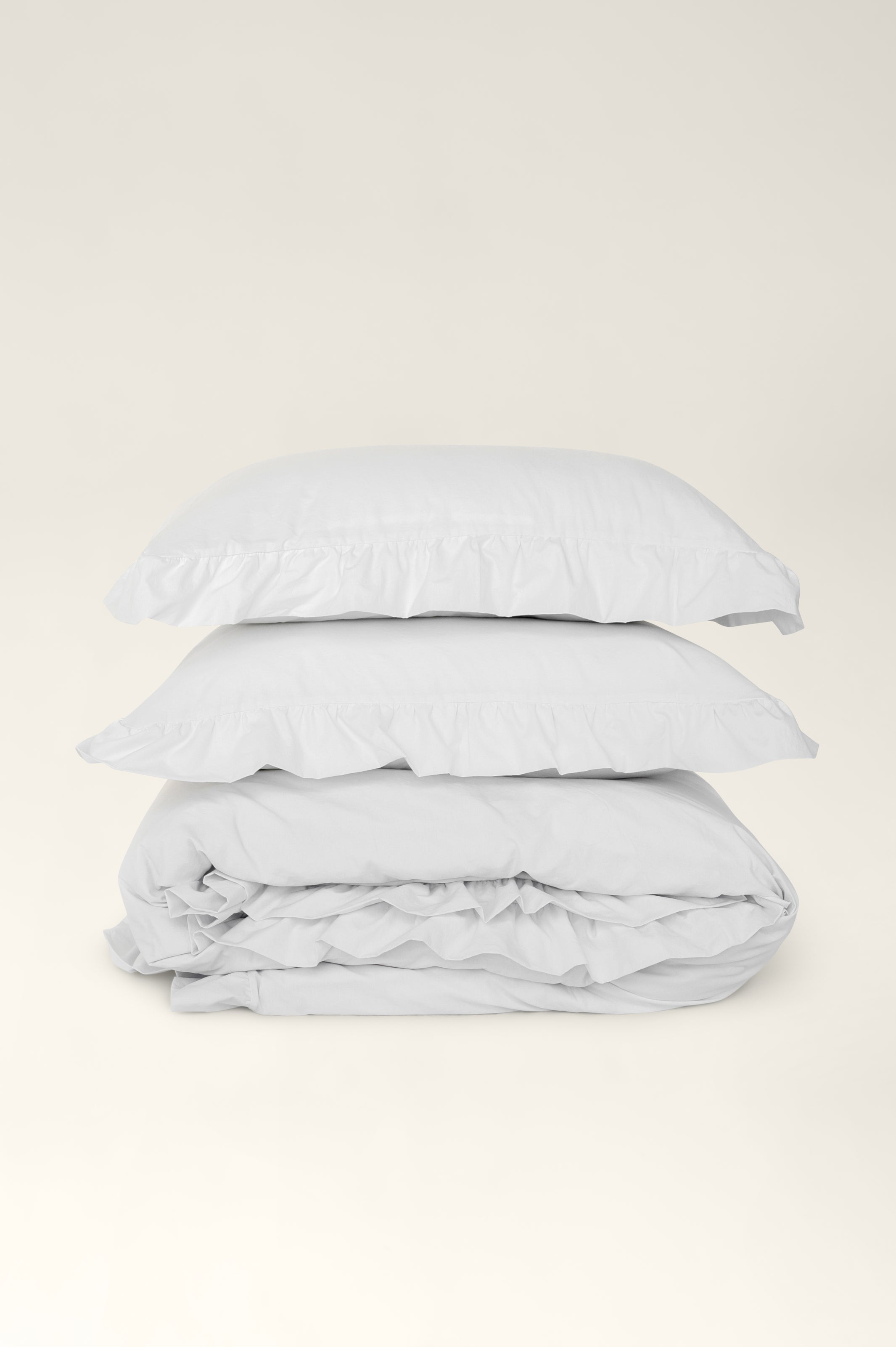 Washed cotton bedding with ruffles Cloud