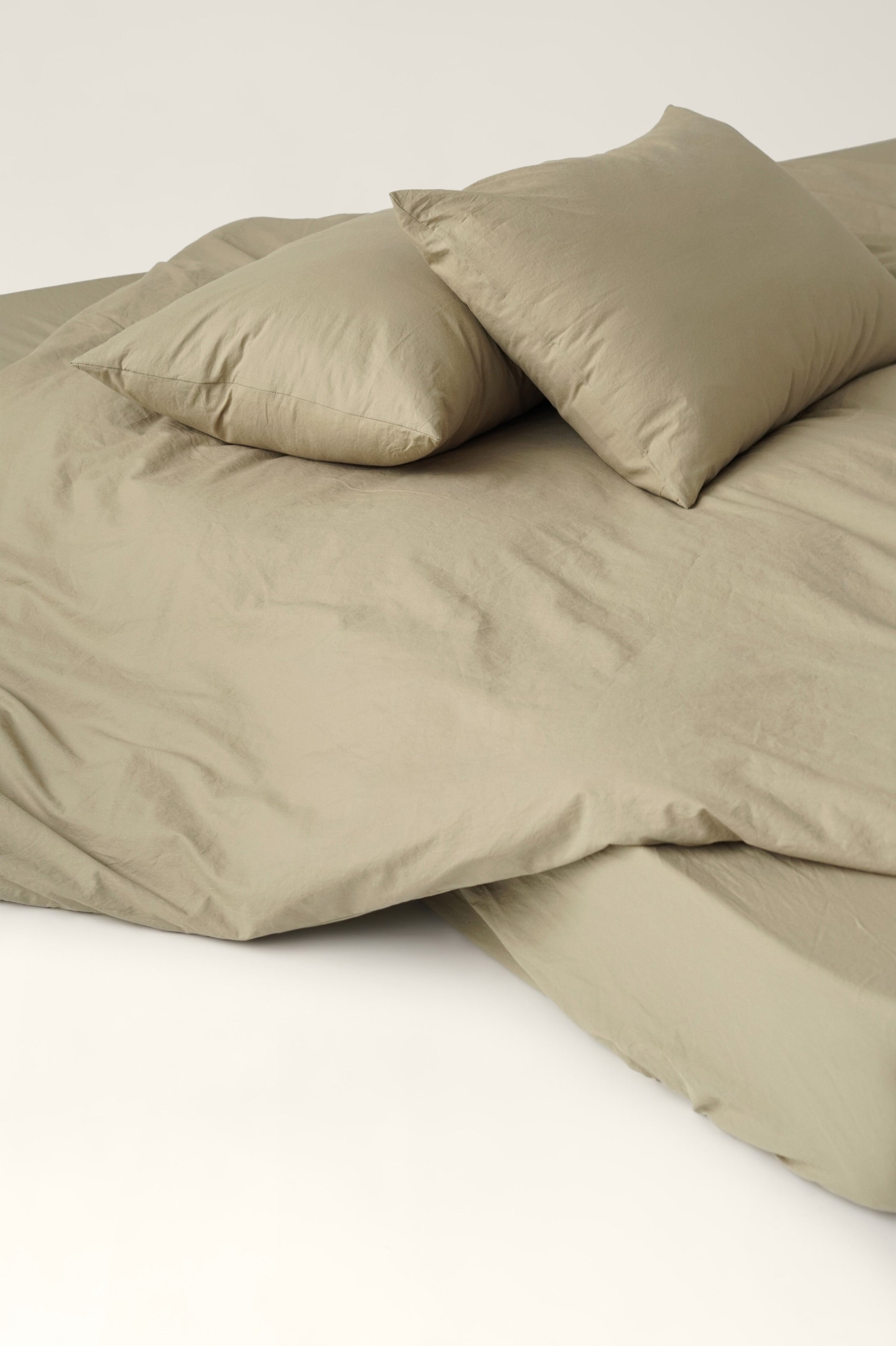 Washed cotton bedding Pistachio