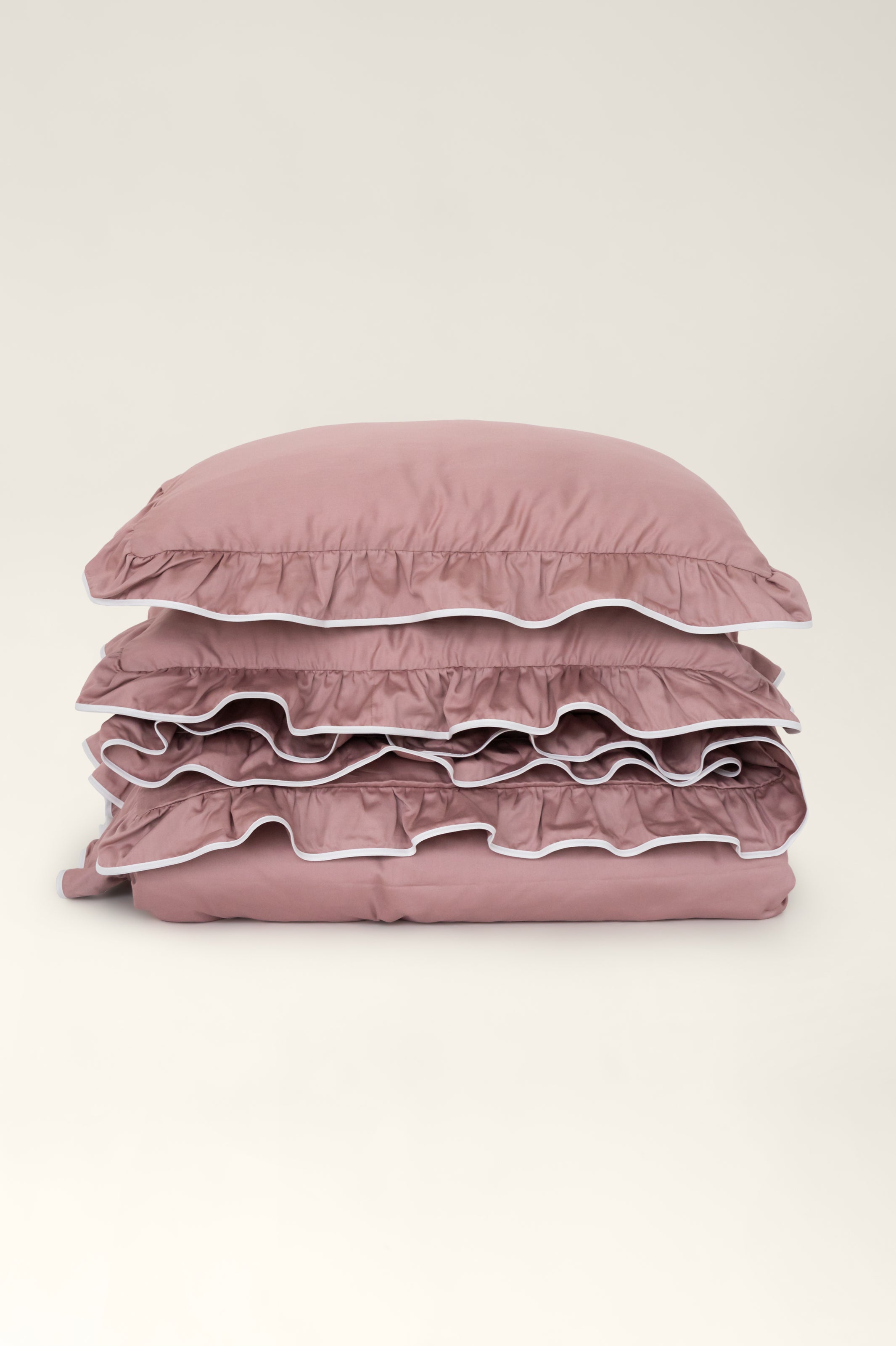 Ruffle satin bedding set – Ely
