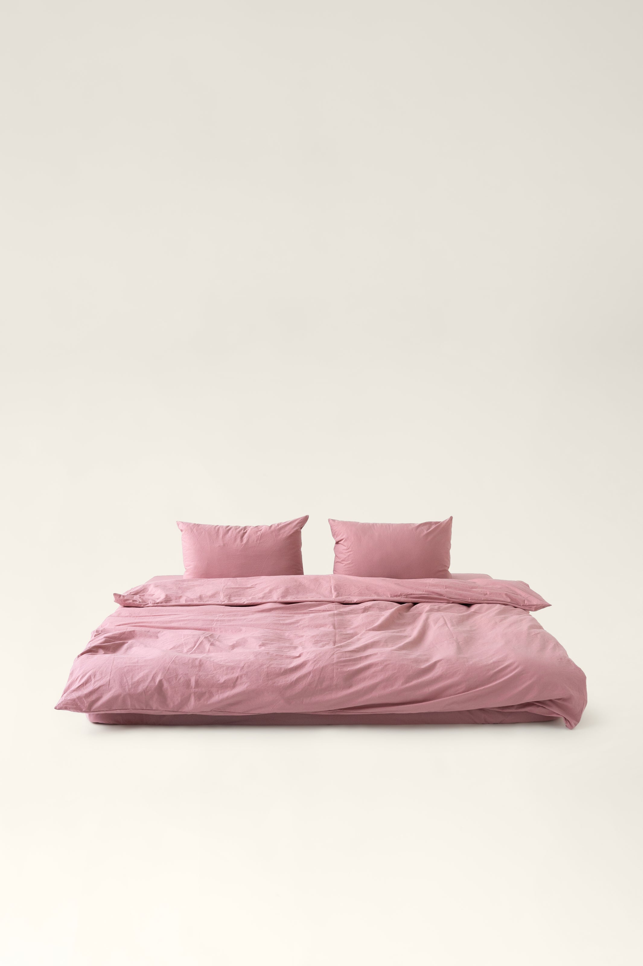 Washed cotton pillowcases Strawberry pink