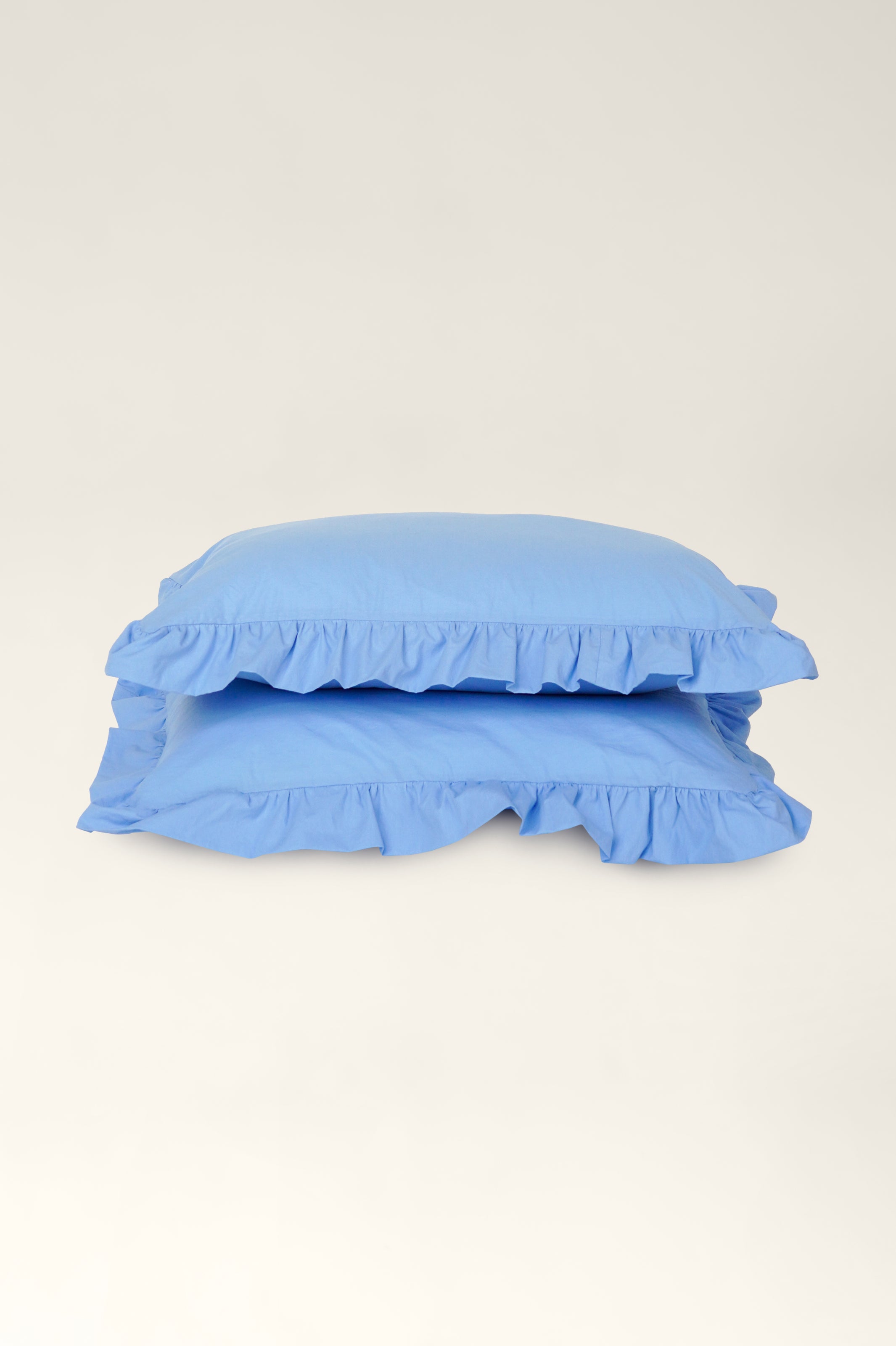 Washed cotton pillowcases Sky