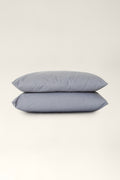 Washed cotton pillowcases Ash