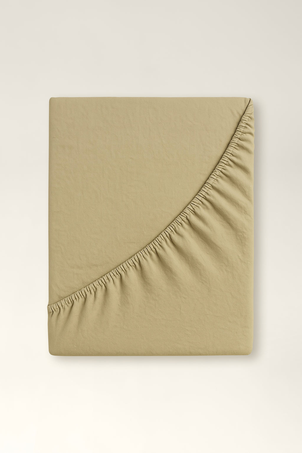 Washed cotton bedding with ruffles Pistachio