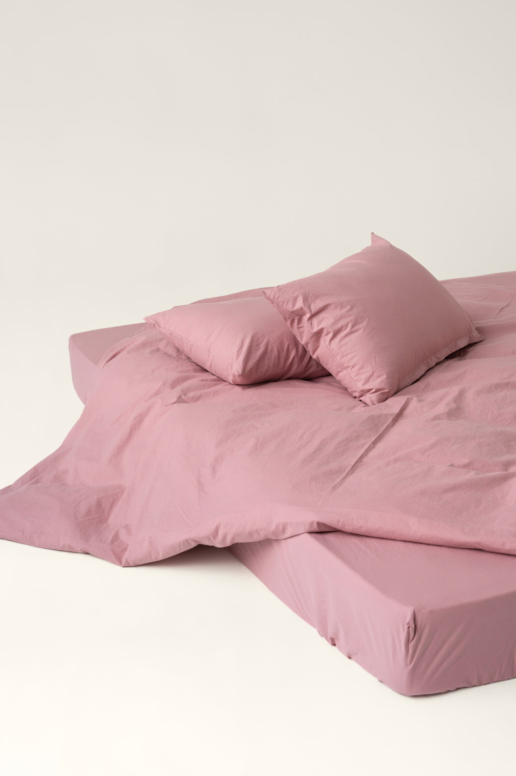 Washed cotton sheet Strawberry pink