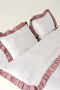Savoy ruffled satin pillowcases