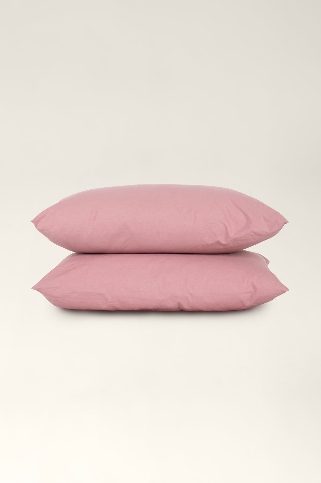 Washed cotton pillowcases Strawberry pink