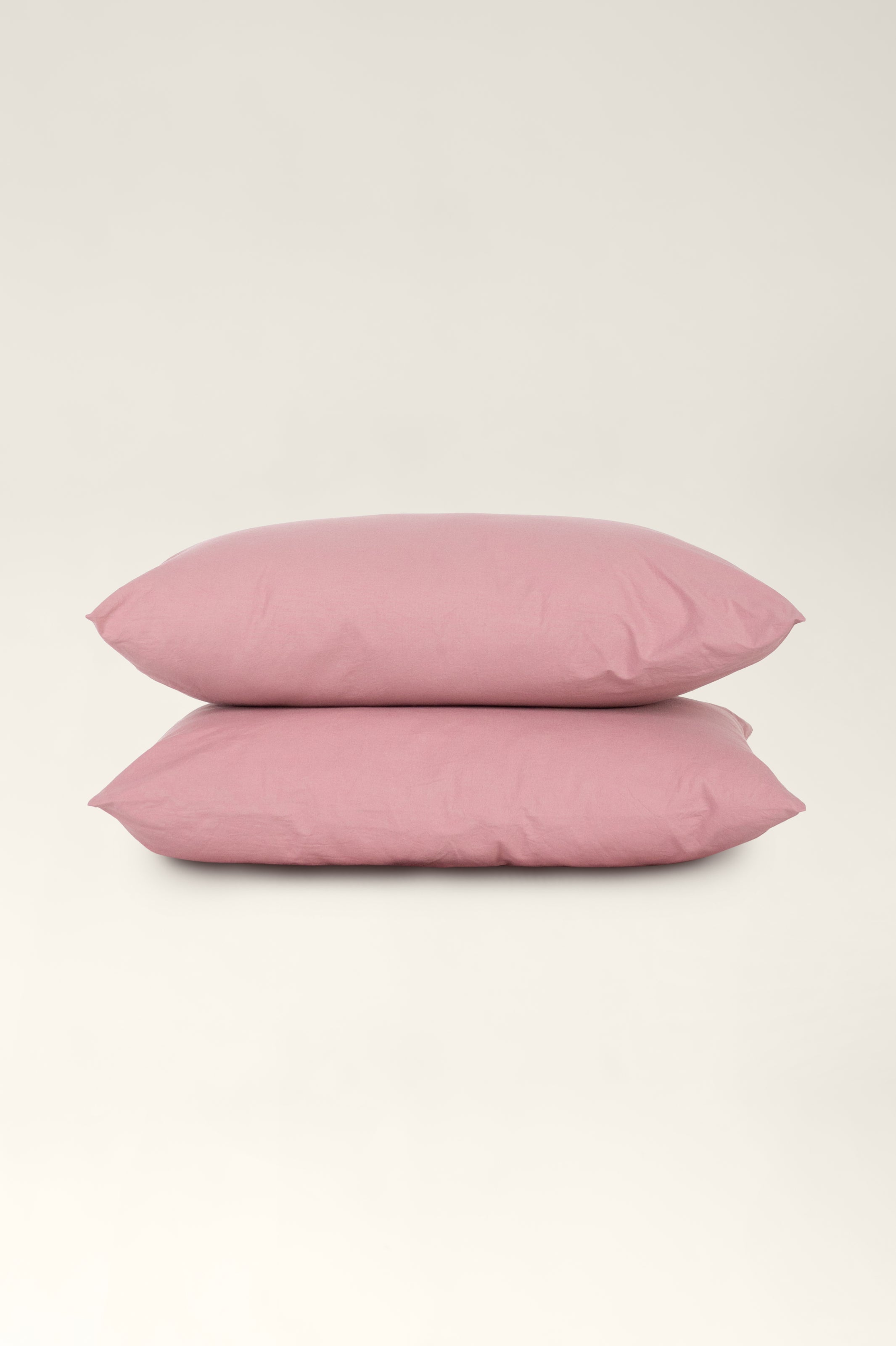 Washed cotton pillowcases Strawberry pink