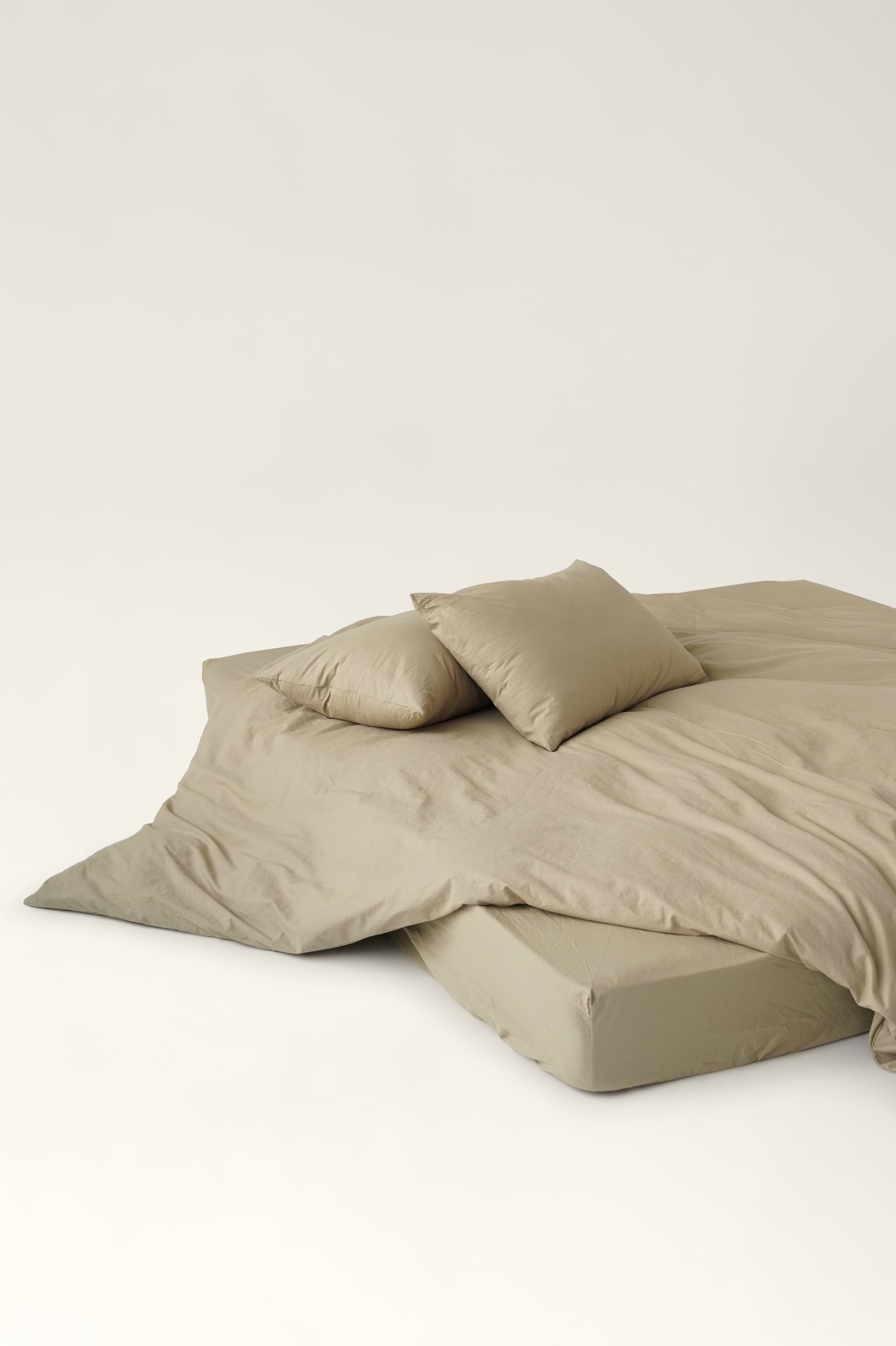 Washed cotton bedding Pistachio