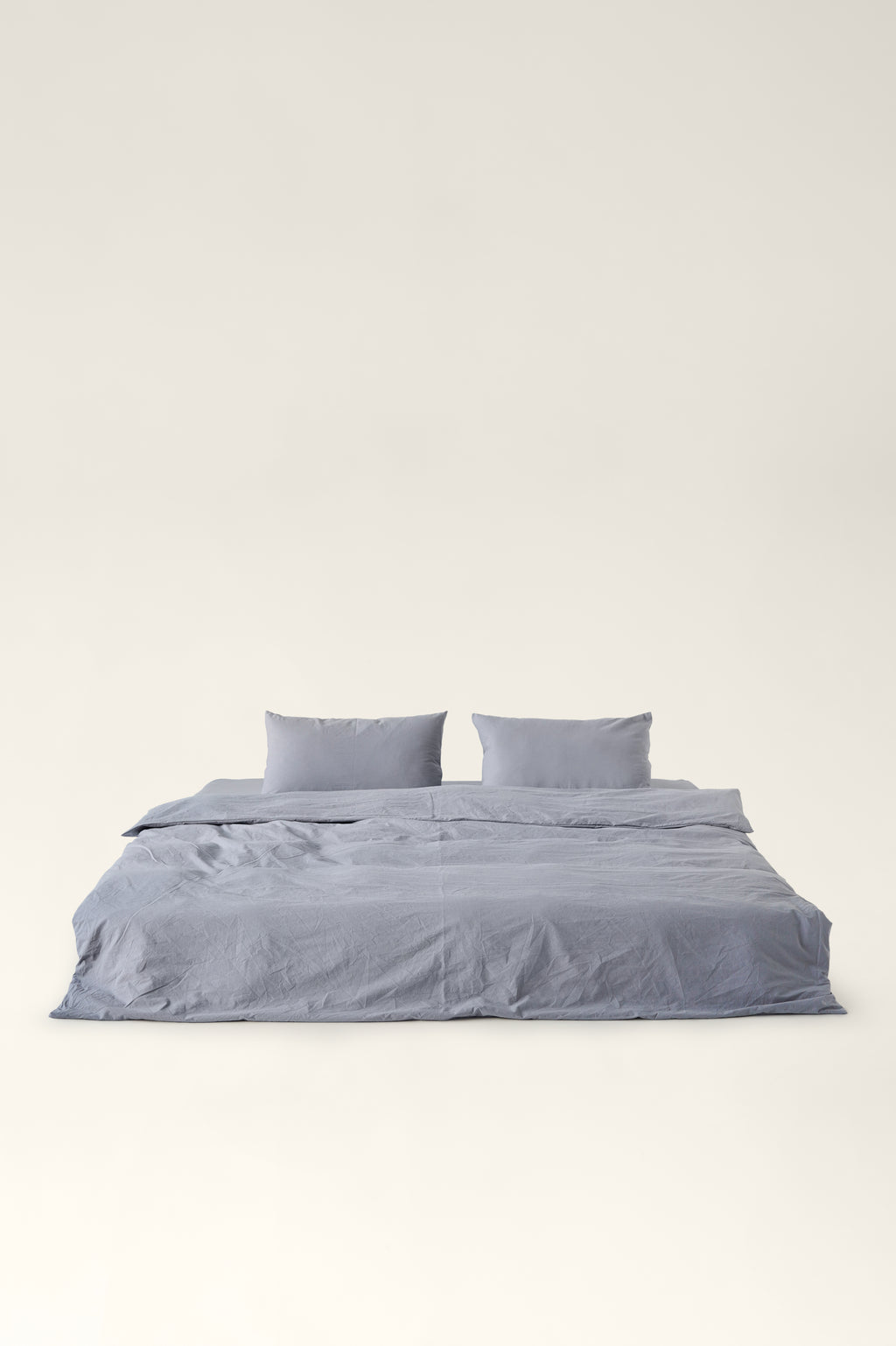 Washed cotton pillowcases Ash