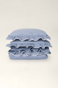 Ruffle satin pillowcases with white piping – Delphi