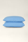Washed cotton pillowcases with ruffles Sky