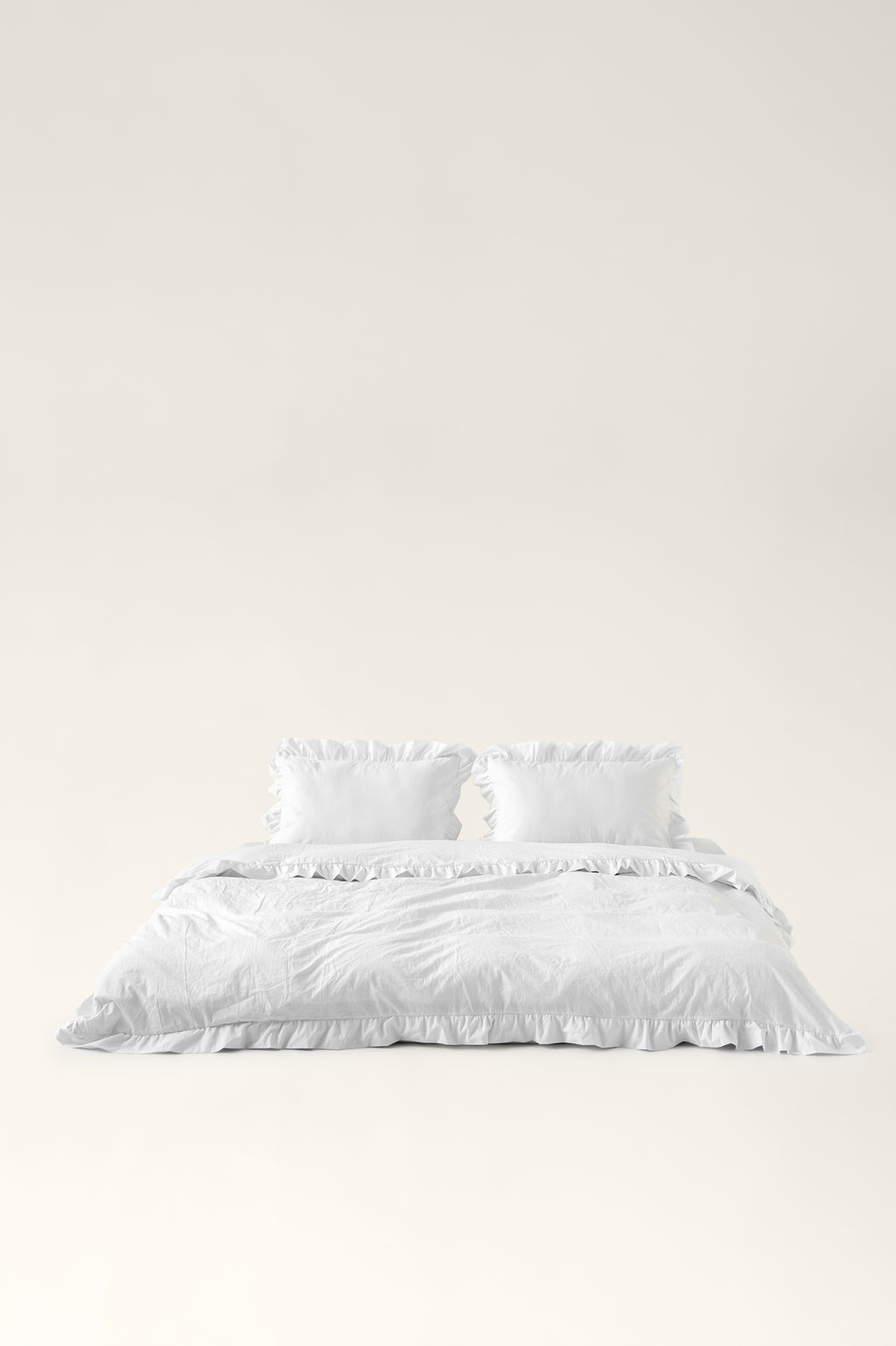 Washed cotton pillowcases with ruffles Cloud