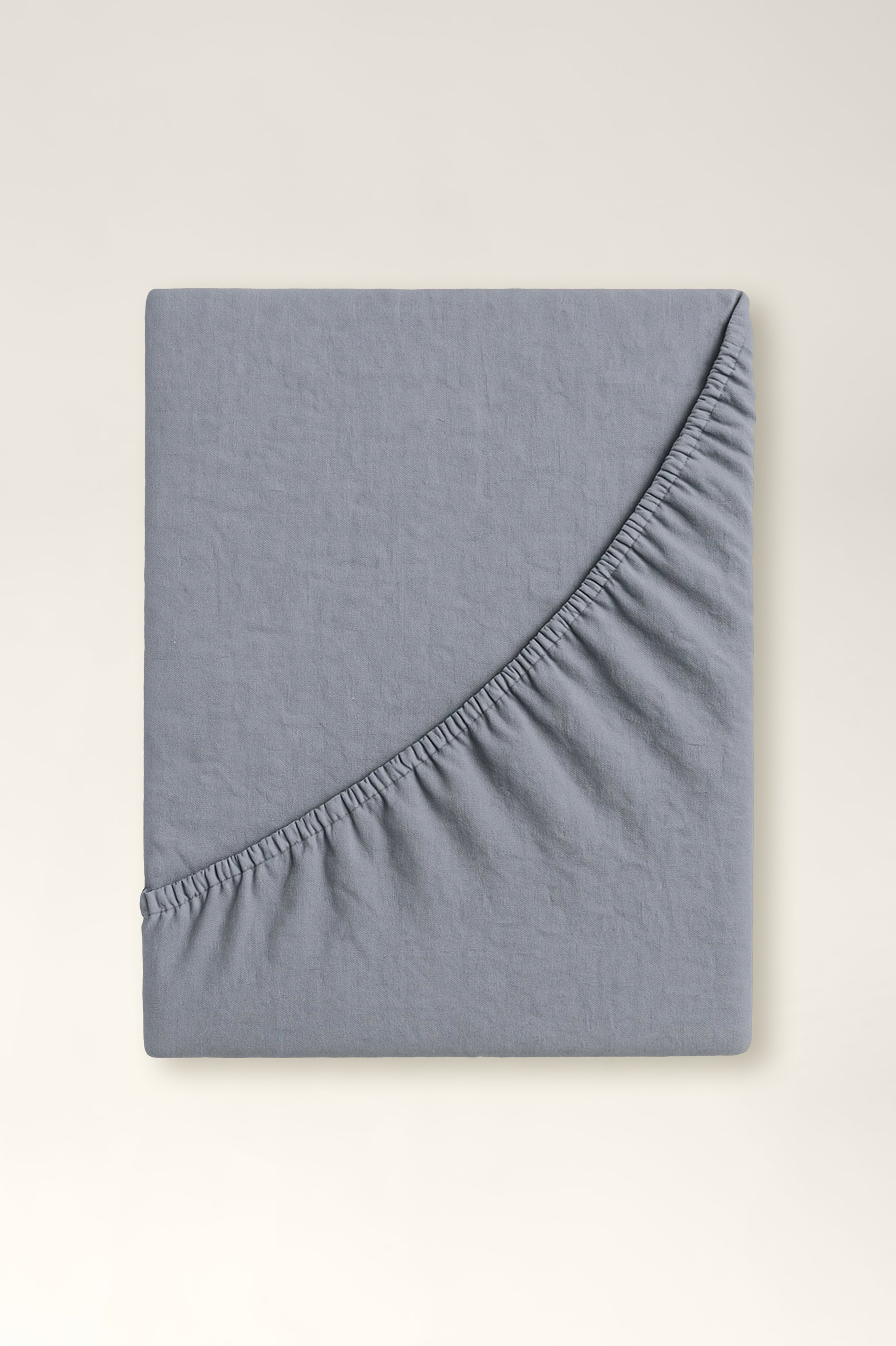 Washed cotton bedding with ruffles Ash