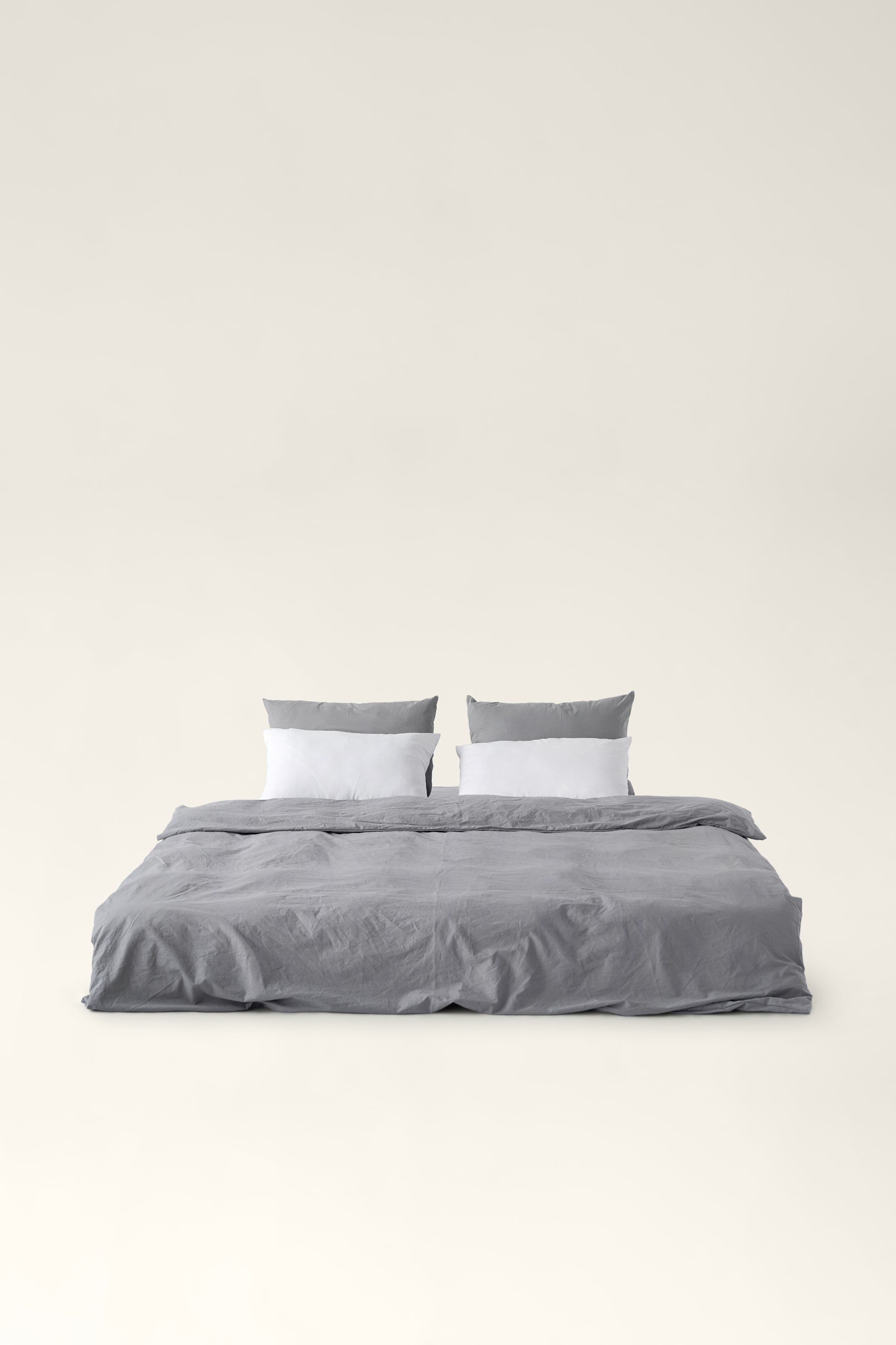 Washed cotton bedding Ash & Cloud