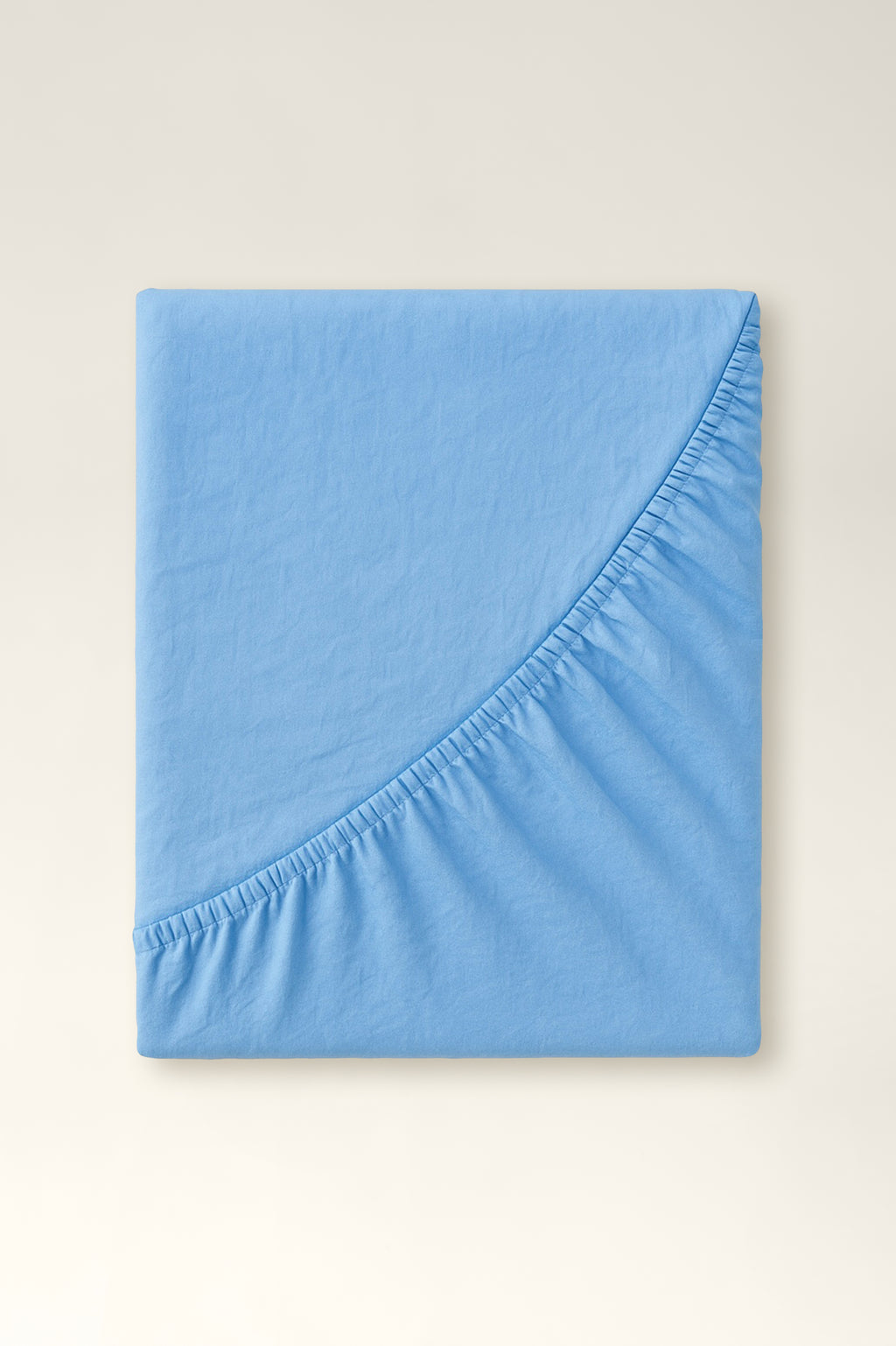 Washed cotton bedding with ruffles Sky