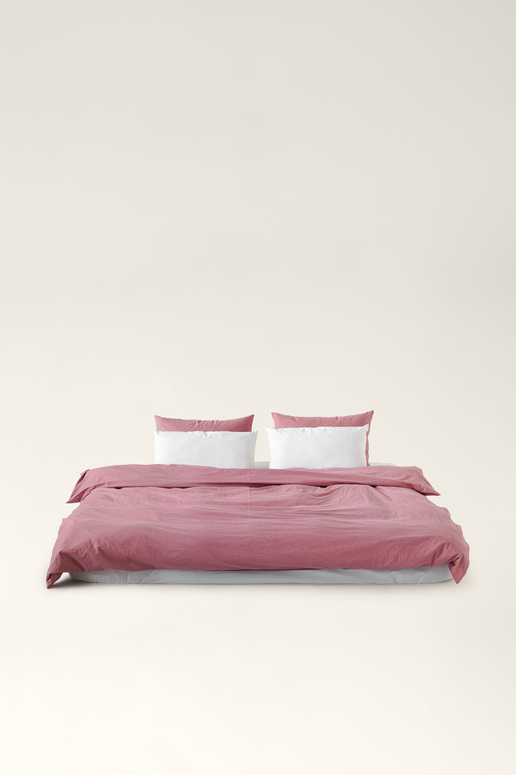 Washed cotton bedding Strawberry pink & Cloud