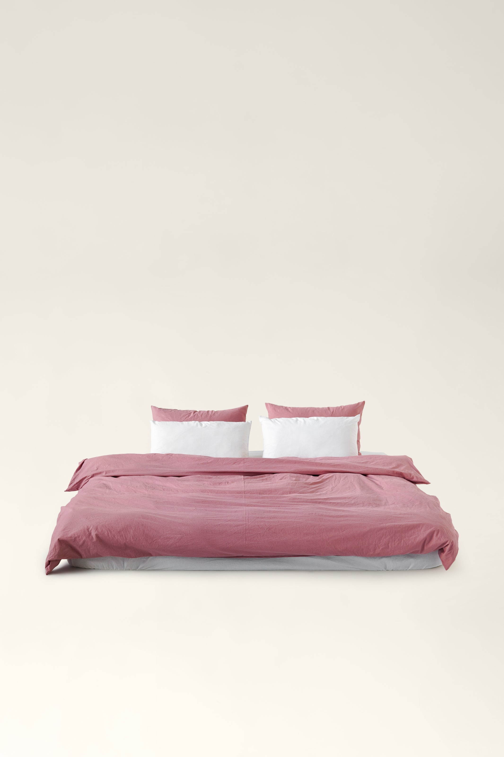 Washed cotton bedding Strawberry pink & Cloud
