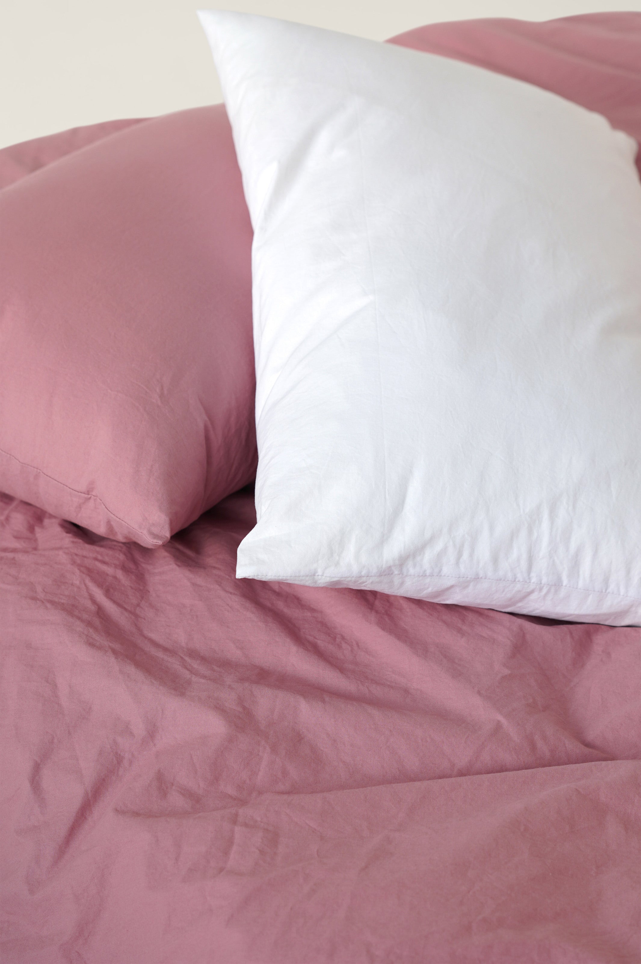 Washed cotton bedding Strawberry pink & Cloud