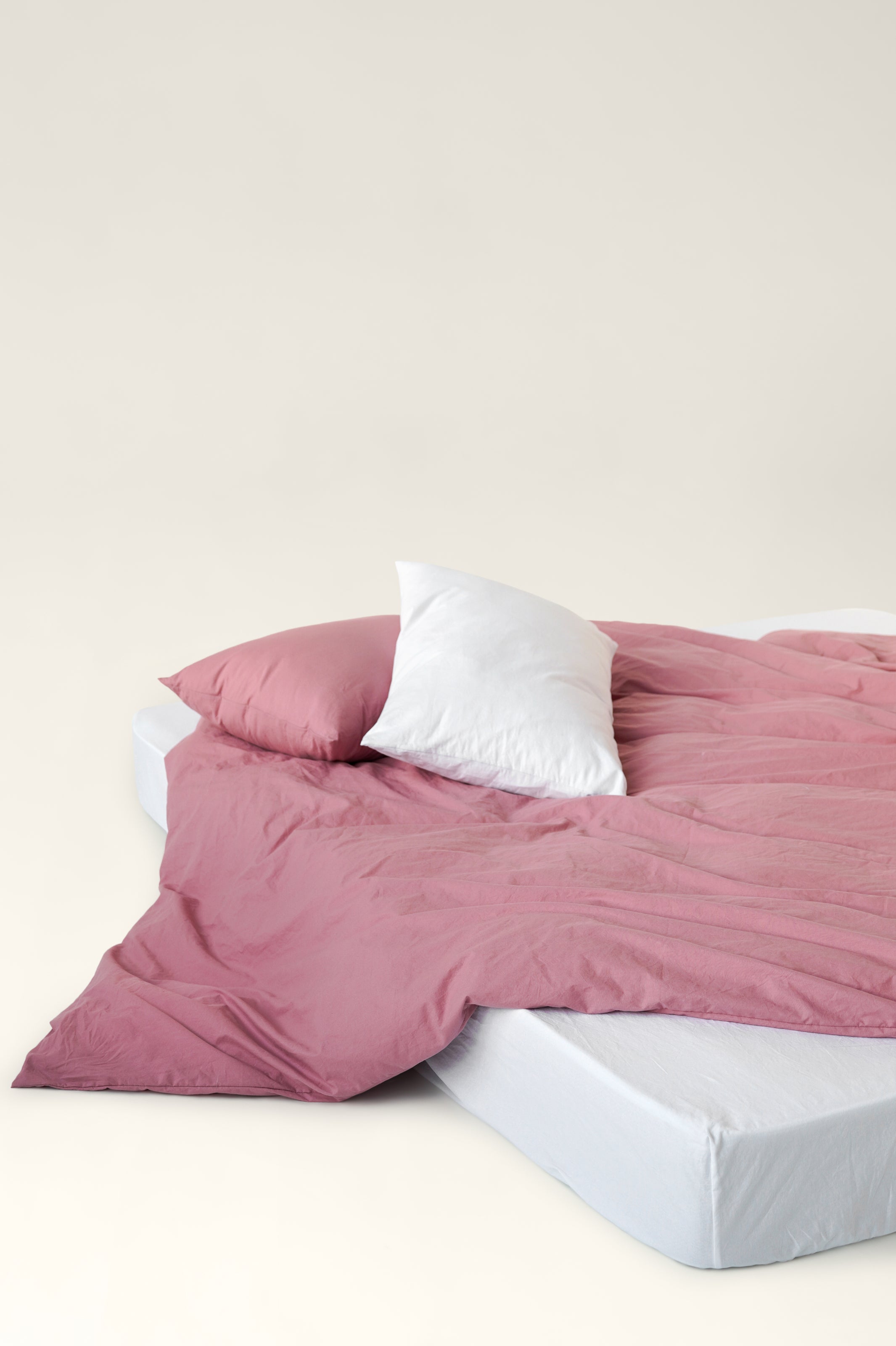 Washed cotton bedding Strawberry pink & Cloud
