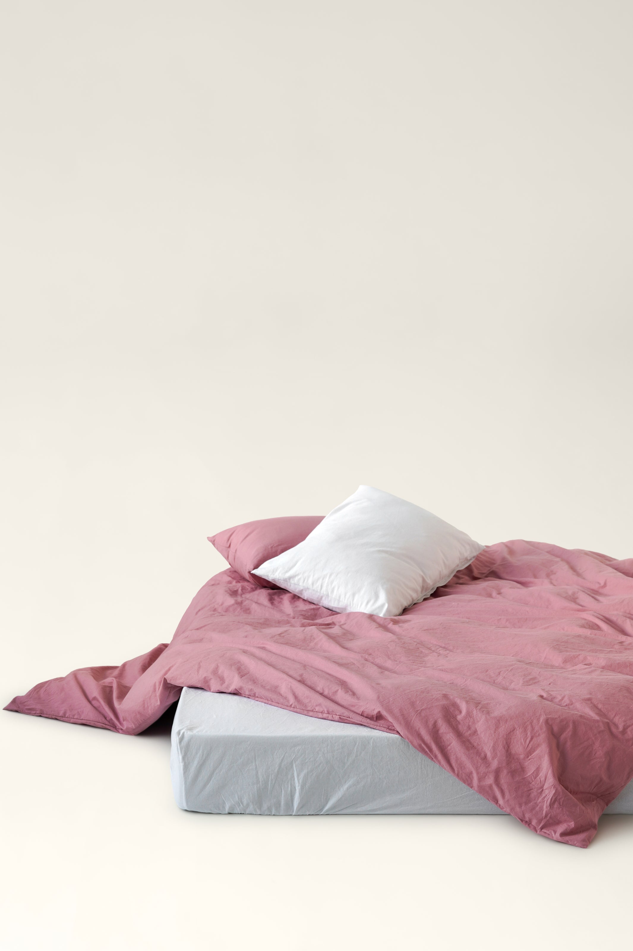 Washed cotton bedding Strawberry pink & Cloud
