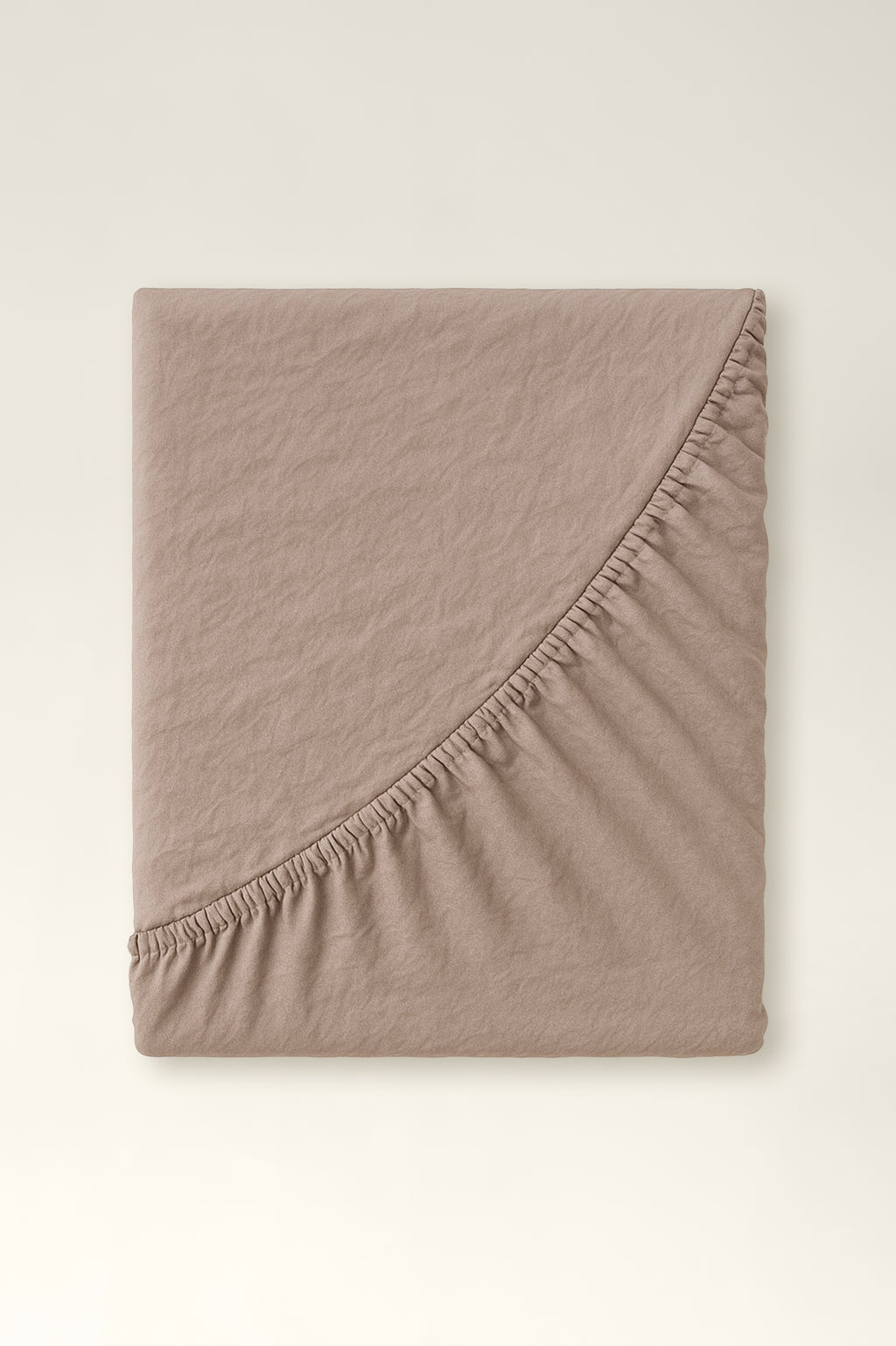 Washed cotton bedding with ruffles Sand