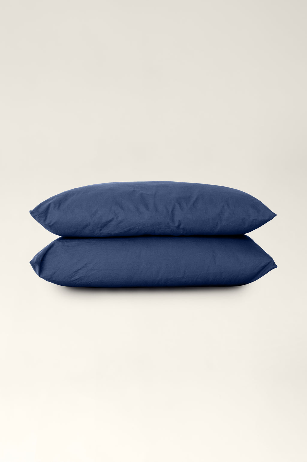 Washed cotton pillowcases Navy