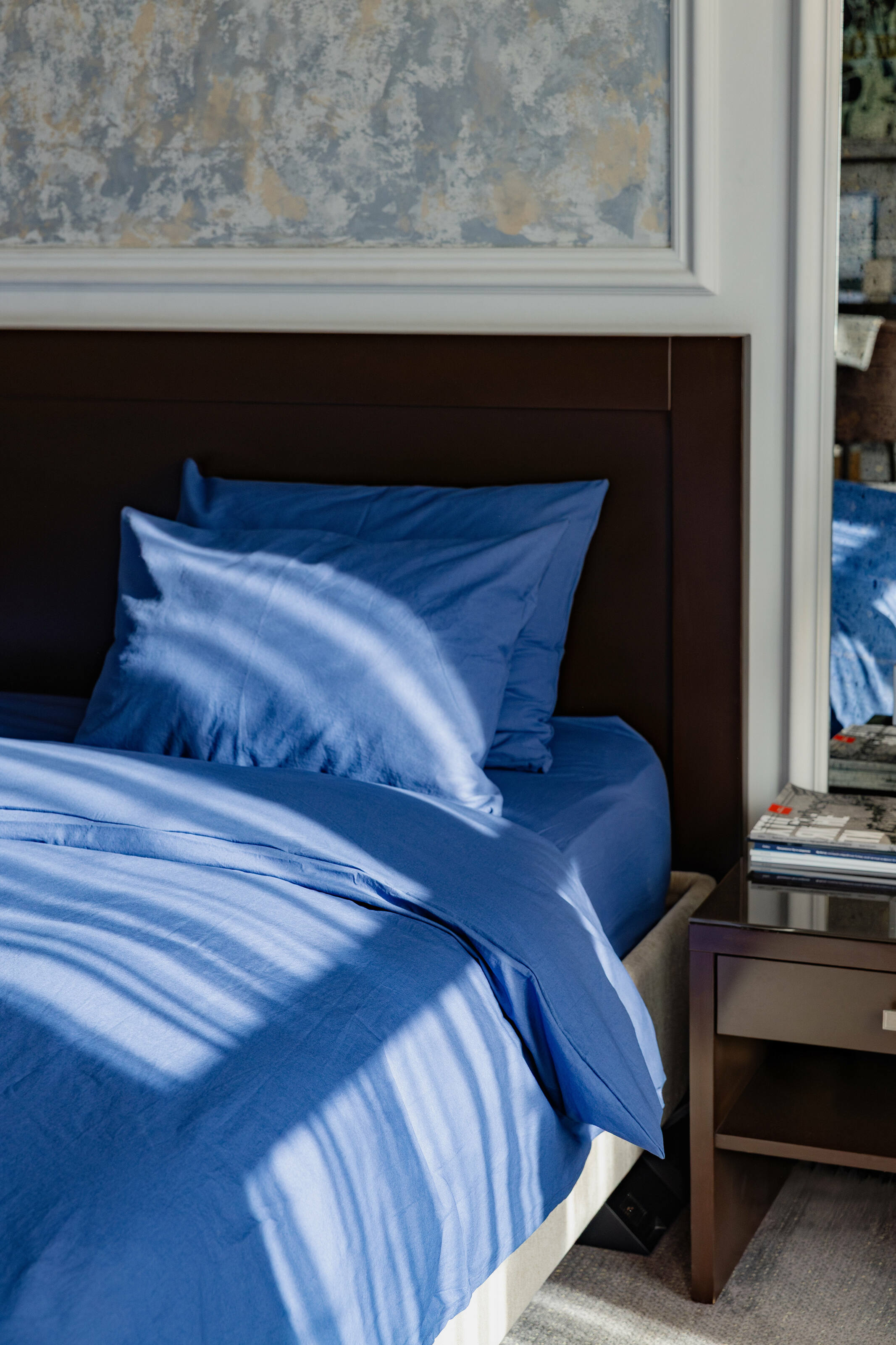 Washed cotton bedding Navy