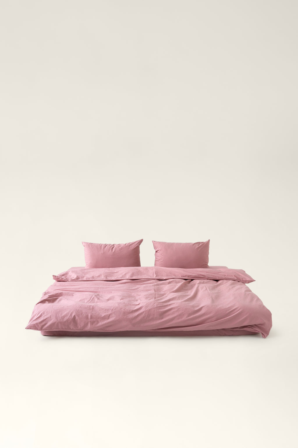 Washed cotton bedding Strawberry pink
