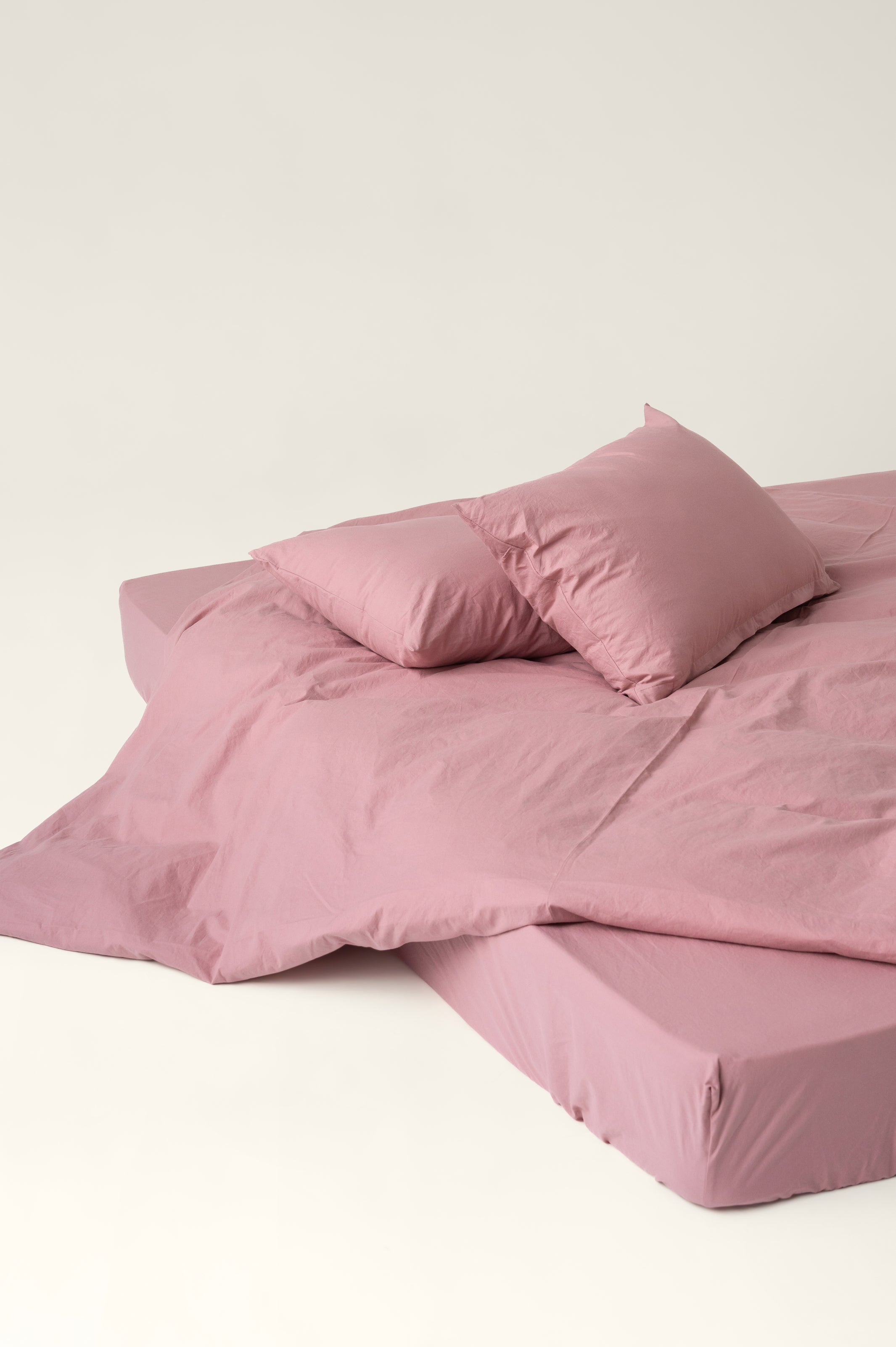 Washed cotton bedding Strawberry pink