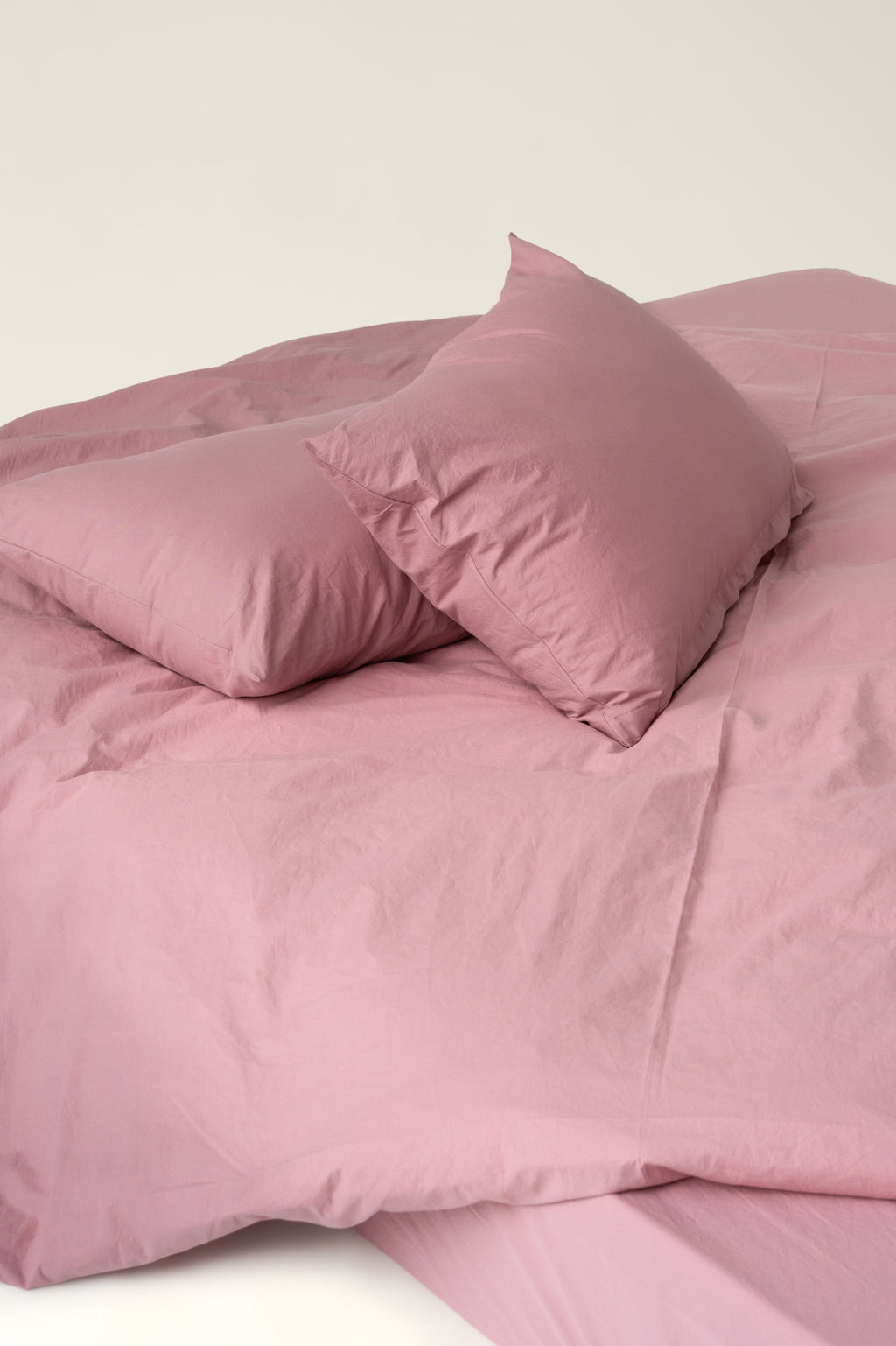 Washed cotton bedding Strawberry pink