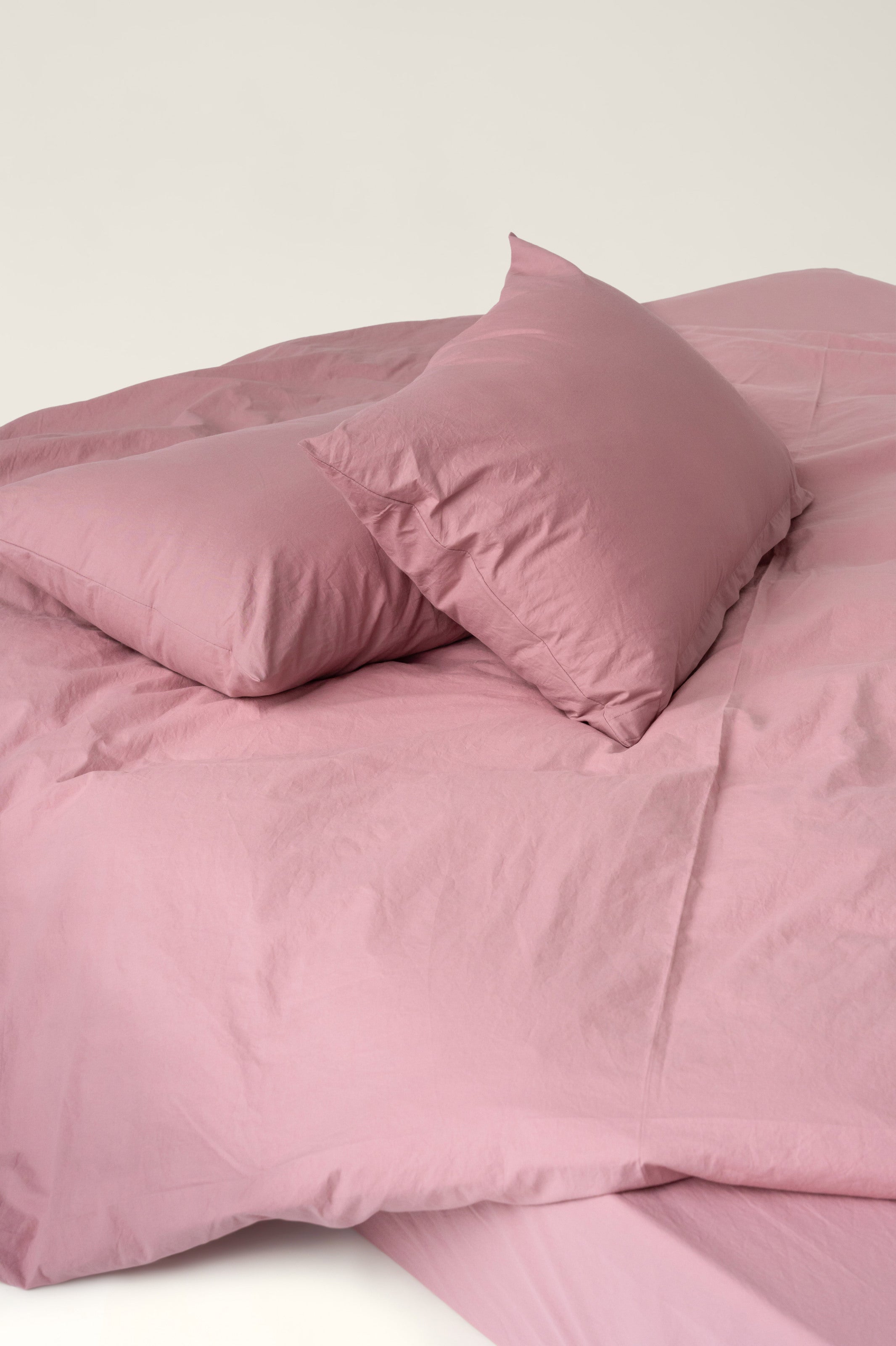 Washed cotton bedding Strawberry pink